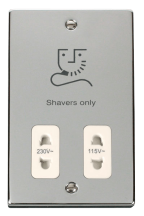 Polished Chrome Dual Voltage Shaver Socket