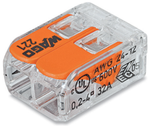 4.0mm2 Lever Connector 2 Pole 32A Box 100