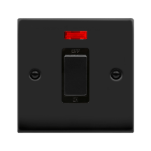Switch, 1 Gang DP c/w Neon, Black Insert Victorian