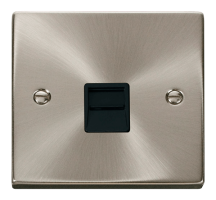 Satin Chrome Secondary Telephone Single Socket Out
