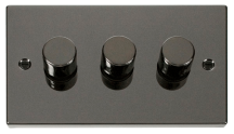 Black Nickel 3 Gang 2 Way 400W Dimmer Switch