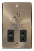 Dual Voltage Shaver Socket Outlet 115/230V