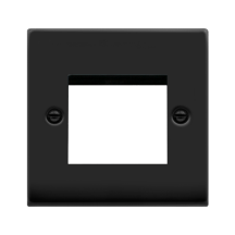 Frontplate, 1 Gang 2 Module, Black & White Gasket Victorian