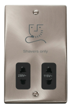Dual Voltage Shaver Socket Outlet 115/230V