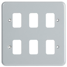 6 Gang Grid Front Plate Metal