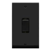 Switch, 2 Gang DP, Black Insert Victorian