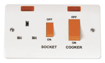 45A Cooker Switch With 13A Switched Socket Socket Outlet
