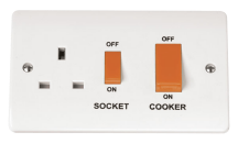 45A Cooker Switch With 13A Switched Socket Socket Outlet