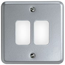 2 Gang Grid Front Plate Metal
