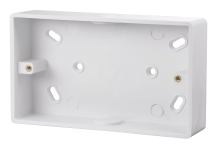 2 Gang 29mm Deep PVC Pattress Box – Conduit