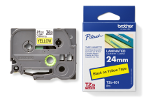 Brother Ptouch 24mm Black On Yellow P-Touch Laminated Label Tape 8M