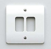 2 Gang Moulded Grid Front Plate White