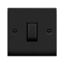 Plate Switch, 1 Gang 2 Way, Black Insert Victorian
