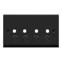 Frontplate, 2 Gang Dimmer & Knob 3 Modules, Black Gasket Victorian