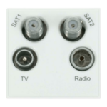 Click MM440WH Socket Sat 1& 2 Whi