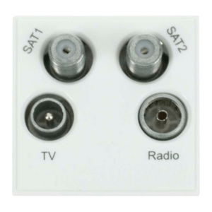 Click MM440WH Socket Sat 1& 2 Whi