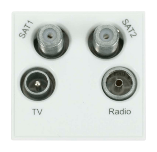 Click MM440WH Socket Sat 1& 2 Whi