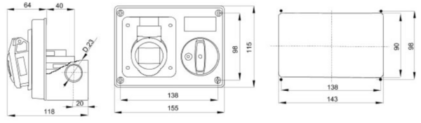 Gewiss GW66012 Socket 32A 110V 2P+E