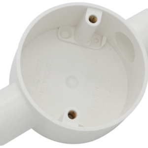U/Volt CB20/2WH Through Box 20mm White