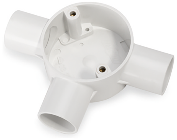 U/Volt CB25/3WH Tee Circ Box 25mm White