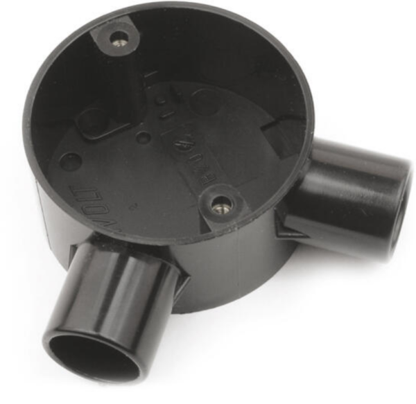U/Volt CB25/ABK Angle Box 25mm Black