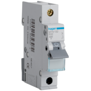 Hager MTN132 MCB SP Type B 32A 6kA