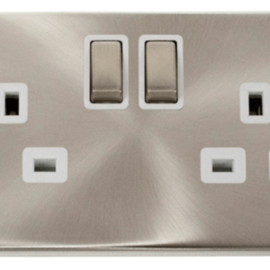 Click VPSC536WH Socket DP 2G Swd 13A