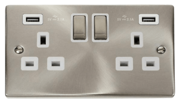 Click VPSC580WH Socket 2G Swd & USB 13A