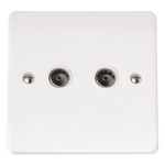 Click CMA066 Socket CoAx Twin Whi