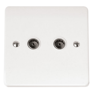 Click CMA066 Socket CoAx Twin Whi