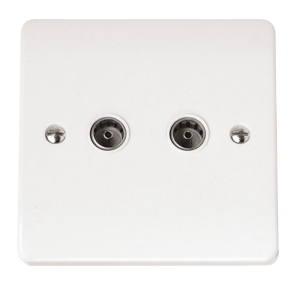 Click CMA066 Socket CoAx Twin Whi