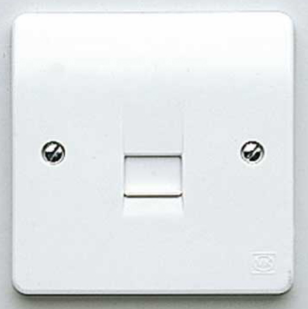 MK K422WHI Socket 1Gang Tel Master