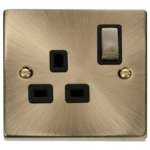 Click VPAB535BK Socket DP 1G Swd 13A