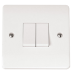 Click CMA012 Plateswitch 2G 2W 10A Whi