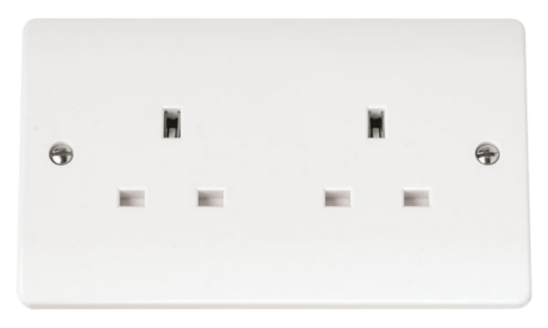Click CMA032 Socket 2Gang 13A Whi