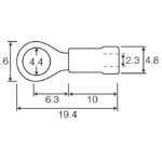 Unicrimp QBR4 Term Ring 4mm Blu Pk=100