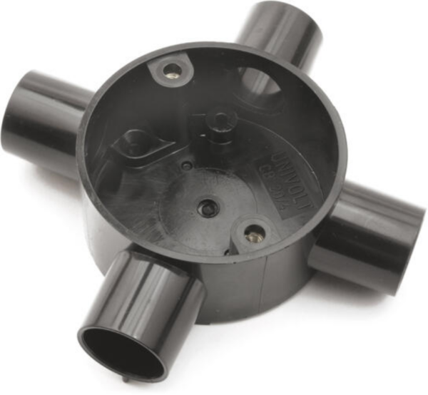 U/Volt CB20/4BK 4 Way Circ Box 20mm Blk