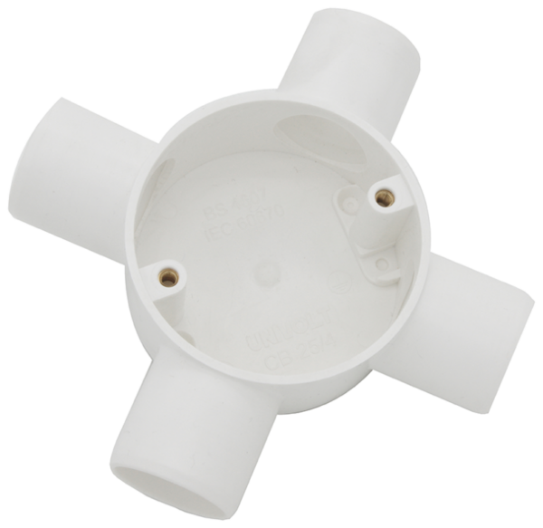 U/Volt CB20/4WH 4 Way Circ Box 20mm Whi