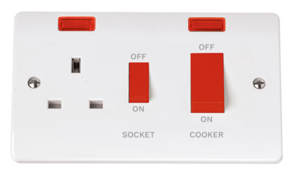 Click CMA205 CCU 13A Socket+Neon45A Whi