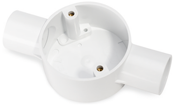 U/Volt CB25/2WH Through Box 25mm White