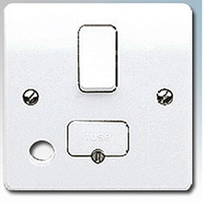 White Moulded  MK Logic plus Fused spurs