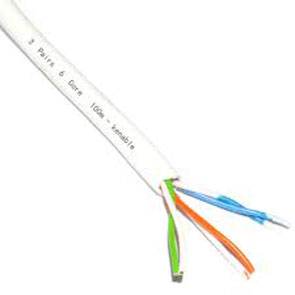 Cable CW1308 Tel 3Pr Int PVC Whi (100m)