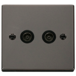 Click VPBN066BK Socket CoAx Twin BN