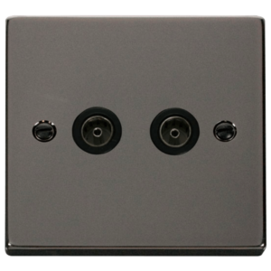 Click VPBN066BK Socket CoAx Twin BN