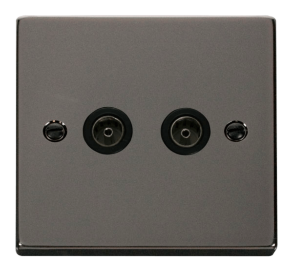 Click VPBN066BK Socket CoAx Twin BN