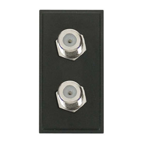 Click MM406BK Socket Sat Twin Female Blk