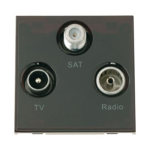 Click MM430BK Socket TV FM Sat Blk