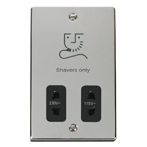 Click VPCH100BK Shaver Socket 115/230V