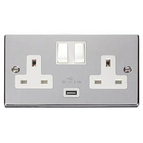 Click VPCH770WH Socket 2G Swd & USB 13A