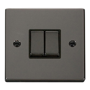 Click VPBN412BK Plateswitch 2G 2W 10A BN